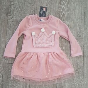 NWT girls fleece pink dress 2/3T